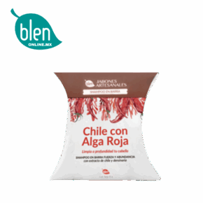 Shampoo en barra de chile con alga roja